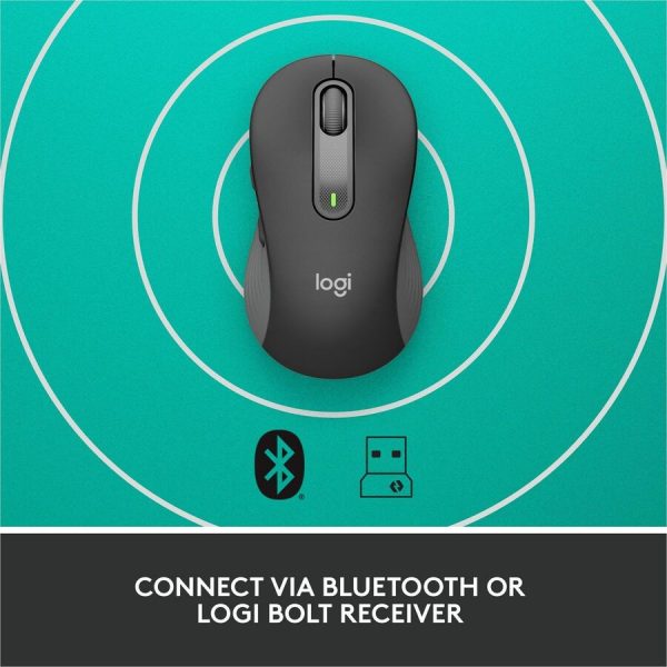 Logitech Signature M650 L for Business Wireless Mouse, For Large Sized Hands, Logi Bolt, Bluetooth, Graphite - Image 3