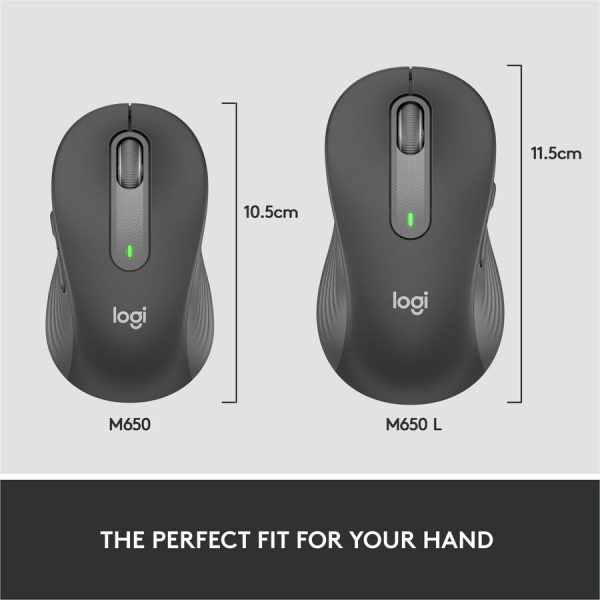 Logitech Signature M650 L for Business Wireless Mouse, For Large Sized Hands, Logi Bolt, Bluetooth, Graphite - Image 7