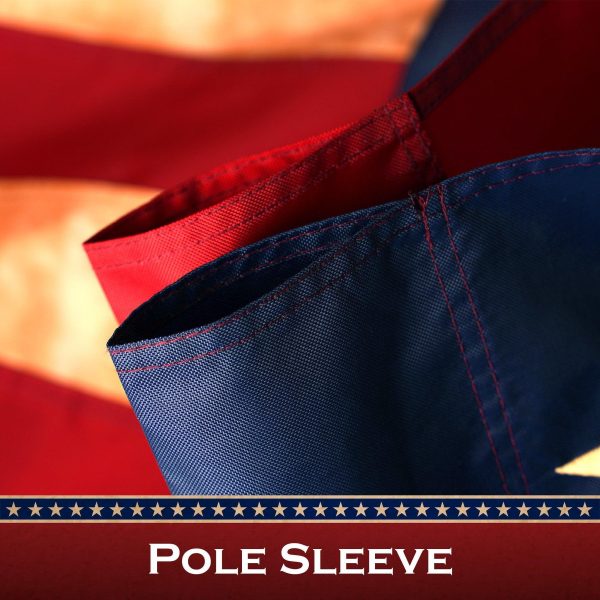 G128 3 Pack: American USA Tea-Stained Flag | 2x3 Ft | ToughWeave Pro Series Pole Sleeve Embroidered 420D Polyester | Embroidered Stars - Image 2