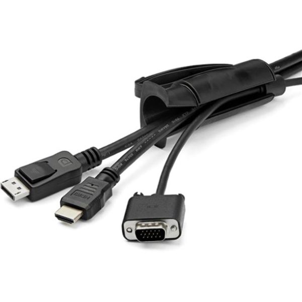 StarTech.com 1.5m / 4.9ft Cable Management Sleeve - Spiral - 45mm/1.8" Diameter - W/ Cable Loading Tool - Expandable Coiled Cord Organizer - Image 2