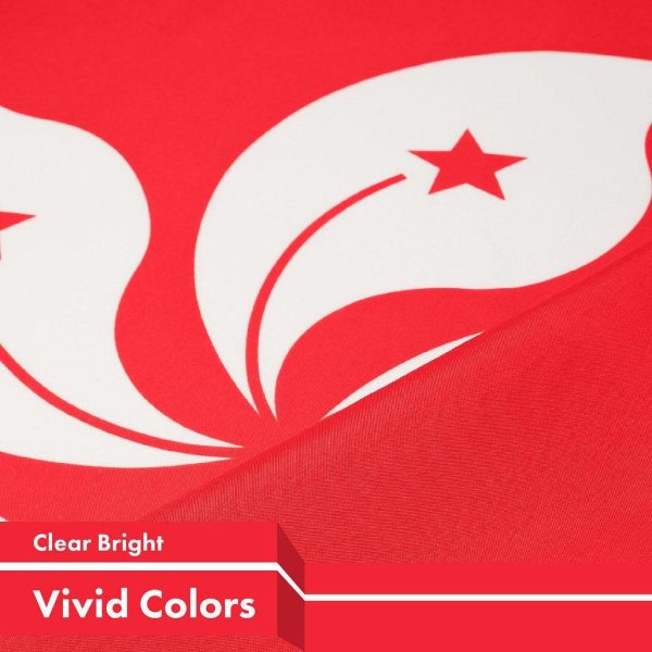 G128 5 Pack: Hong Kong Hong Konger Flag | 3x5 Ft | Printed 150D Polyester - Indoor/Outdoor, Vibrant Colors, Brass Grommets, Quality Polyester, Much Thicker More Durable Than 100D 75D Polyester - Image 3