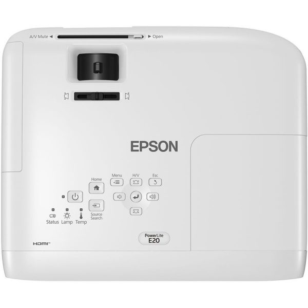 Epson PowerLite E20 LCD Projector - 4:3 - Ceiling Mountable - White - Image 3