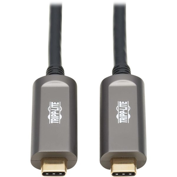 Eaton Tripp Lite Series USB-C AOC Cable (M/M) - USB 3.2 Gen 2 (10 Gbps) Plenum-Rated Fiber Active Optical Cable - Data Only, Black, 10 m (33 ft.) - Image 2