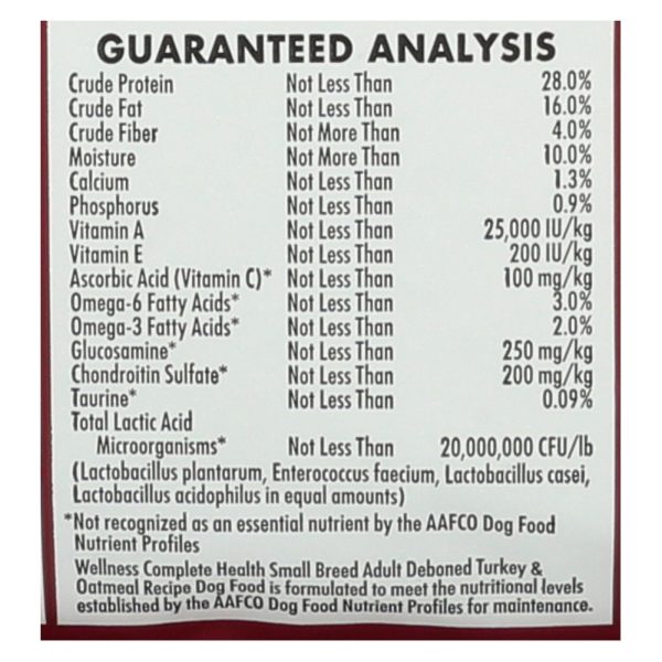 Wellness Pet Products Dog Food - Turkey and Oatmeal Recipe - Case of 6 - 4 lb. - Image 3