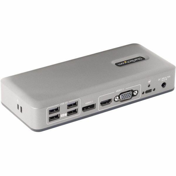 StarTech.com Dual-Monitor USB-C Docking Station, DisplayPort & HDMI/VGA Multi Monitor Dock up to 4K 60Hz, USB-C Dock, 7x USB Hub, 85W PD - Image 2