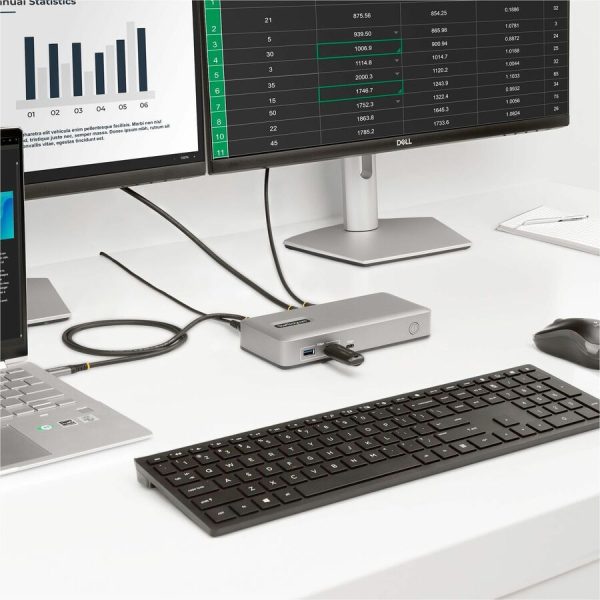 StarTech.com Dual-Monitor USB-C Docking Station, DisplayPort & HDMI/VGA Multi Monitor Dock up to 4K 60Hz, USB-C Dock, 7x USB Hub, 85W PD - Image 4
