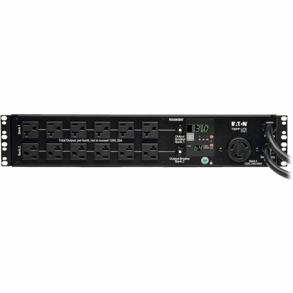 Eaton Tripp Lite Series 2.9kW Single-Phase Local Metered Automatic Transfer Switch PDU, 2 120V L5-30P Inputs, 24 5-15/20R & 1 L5-30R Outputs, 2U, TAA - Image 2