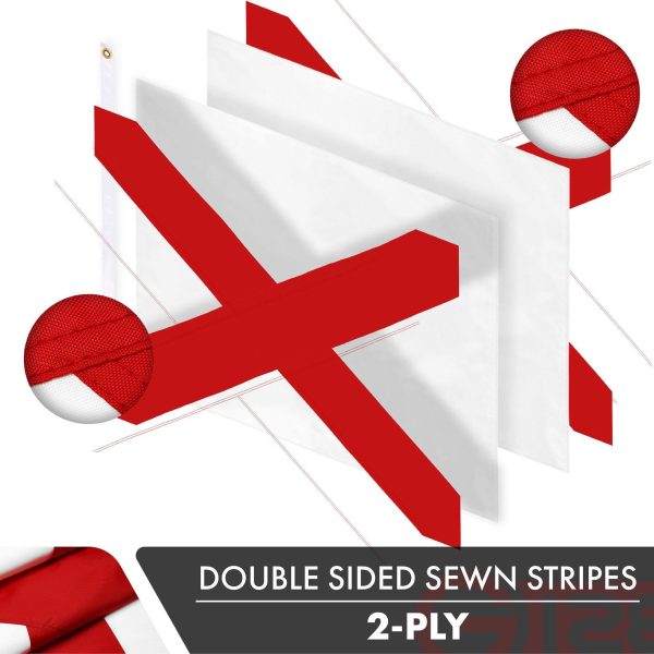 G128 Combo Pack: American USA Flag ToughWeave Series 3x5 Ft Single Sided & Alabama AL State Flag Double Sided 3x5 Ft Double ToughWeave Series | Both Embroidered Polyester, Brass Grommets - Image 3
