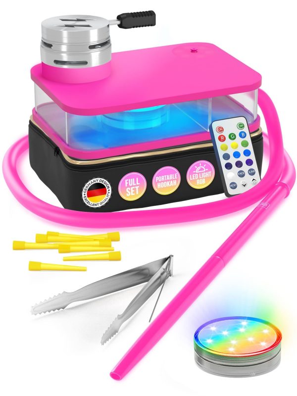 Pink Hookah Set   Premium Portable Hookah Set With Everything And Bag