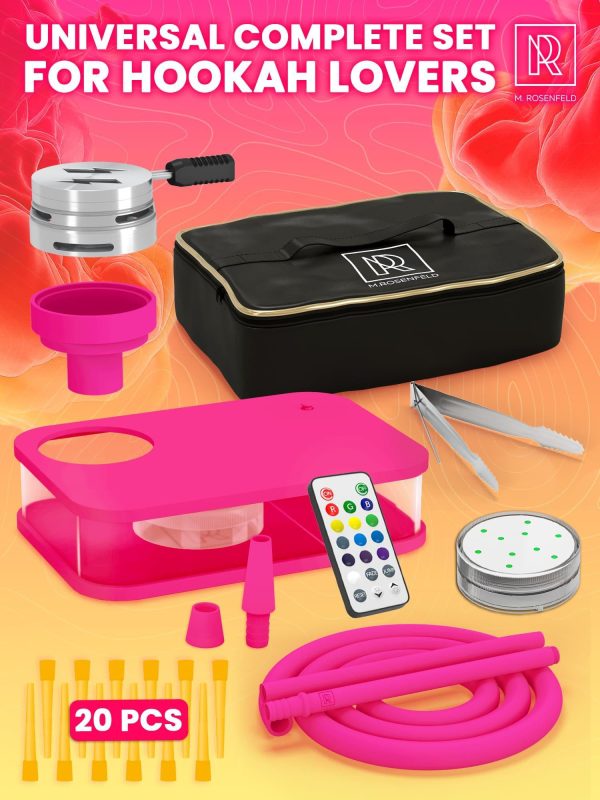 Pink Hookah Set   Premium Portable Hookah Set With Everything And Bag - Image 2
