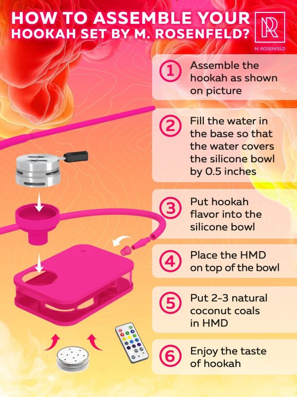 Pink Hookah Set   Premium Portable Hookah Set With Everything And Bag - Image 7