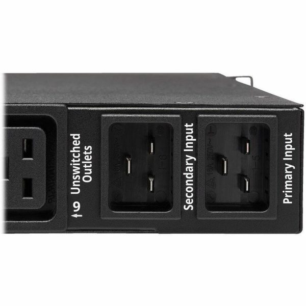 Eaton Tripp Lite Series 3.8kW Single-Phase Switched Automatic Transfer Switch PDU, Two 200-240V C20 Inlets, 8 C13 & 2 C19 Outputs, 1U, TAA - Image 4