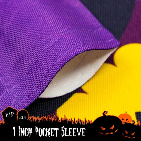 G128 - Halloween Garden Flag, Trick or Treat Quote with Cute Owl, Garden Yard Decorations,  | 12x18 Inch | Printed 150D Polyester - Rustic Holiday Seasonal Outdoor Flag - Image 2