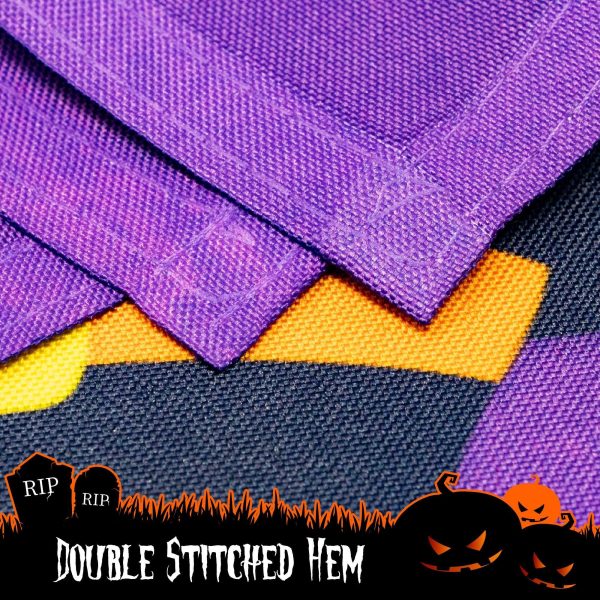 G128 - Halloween Garden Flag, Trick or Treat Quote with Cute Owl, Garden Yard Decorations,  | 12x18 Inch | Printed 150D Polyester - Rustic Holiday Seasonal Outdoor Flag - Image 5