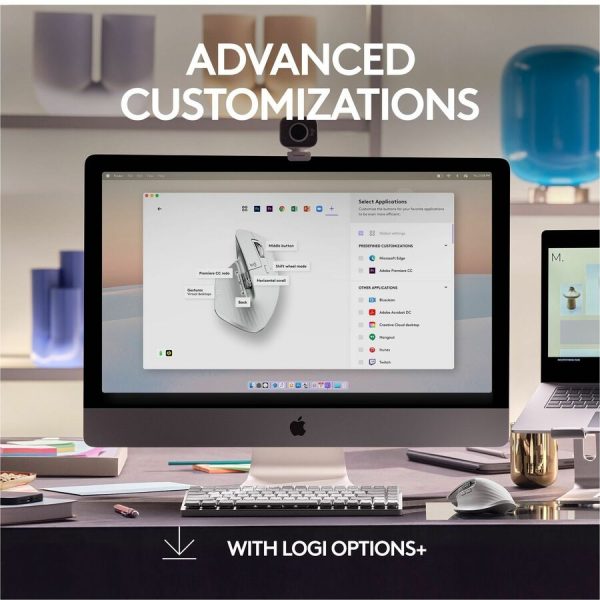 Logitech MX Master 3S for Mac - Wireless Bluetooth Mouse with Ultra-fast Scrolling, Ergo, 8K DPI, Quiet Clicks, Pale Gray - Image 8