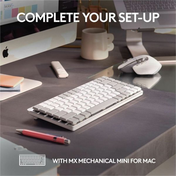 Logitech MX Master 3S for Mac - Wireless Bluetooth Mouse with Ultra-fast Scrolling, Ergo, 8K DPI, Quiet Clicks, Pale Gray - Image 10