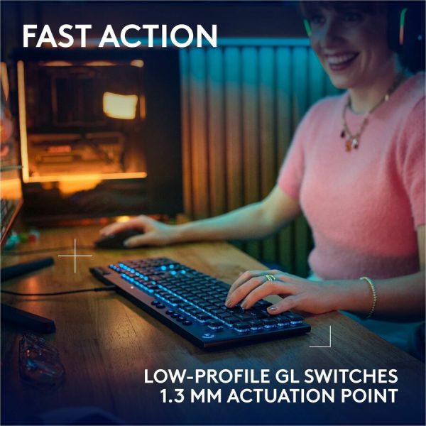 Logitech G915 X Low-Profile Wired Mechanical Gaming Keyboard, Double-Shot PBT Keycaps, Fully Programmable Keys, RGB Lighting, Aluminum Finish, GL Brown Tactile Switches - PC/Mac - Image 3