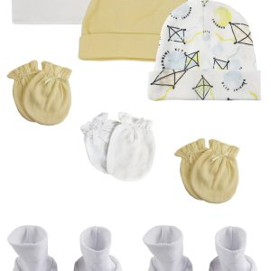 Baby Boy, Baby Girl, Unisex Infant Caps, Booties And Mittens (pack Of 8) Nc_0363