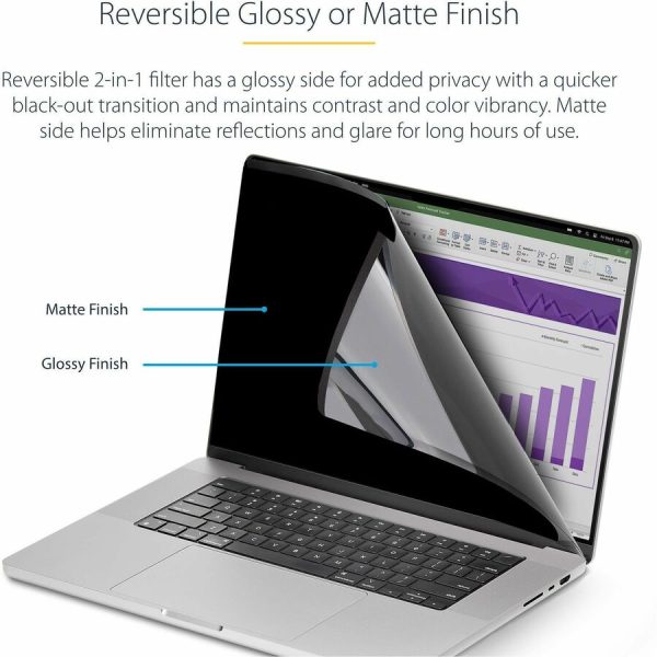 StarTech.com StarTech.com 14-inch MacBook Pro 21/23 Laptop Privacy Screen, Removable and Reversible Anti-Glare Blue Light Filter, Magnetic - Image 3