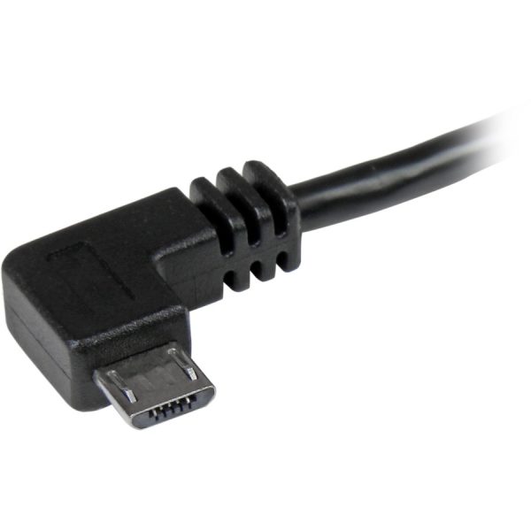 StarTech.com 1m 3 ft Micro-USB Cable with Right-Angled Connectors - M/M - USB A to Micro B Cable - Image 2