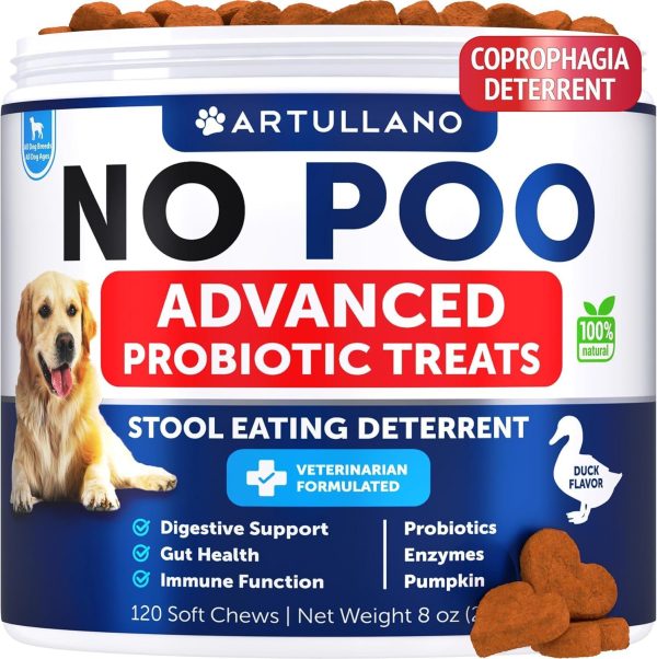 No Poo Chews for Dogs Puppy   Coprophagia Stool Eating Deterrent   Prevent Dog from Eating Poop   Stop Eating Poop Treats with Probiotics & Enzymes   Immune Digestive Gut Health Support Supplement