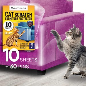 Heavy Duty Cat Scratch Deterrent Furniture Protectors for Sofa Doors Clear Couch Protectors from Cats Scratching Anti Cat Scratch Tape Guards Cat Couch Corner Protectors Pet No Scratch Protectors