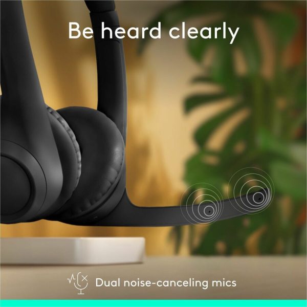 Logitech Zone 300 Wireless Bluetooth Headset With Noise-Canceling Microphone, Compatible with Windows, Mac, Chrome, Linux, iOS, iPadOS, Android - Black - Image 5