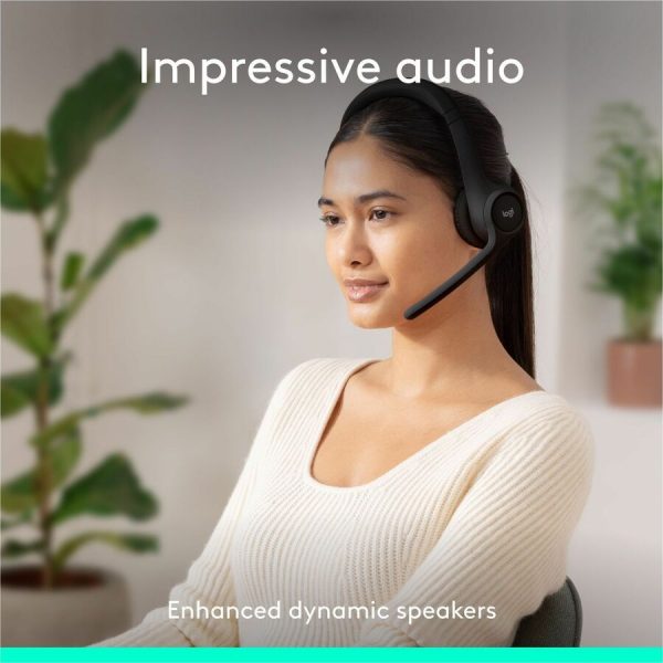Logitech Zone 300 Wireless Bluetooth Headset With Noise-Canceling Microphone, Compatible with Windows, Mac, Chrome, Linux, iOS, iPadOS, Android - Black - Image 6