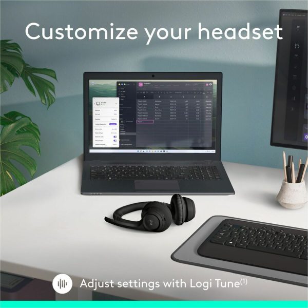 Logitech Zone 300 Wireless Bluetooth Headset With Noise-Canceling Microphone, Compatible with Windows, Mac, Chrome, Linux, iOS, iPadOS, Android - Black - Image 10