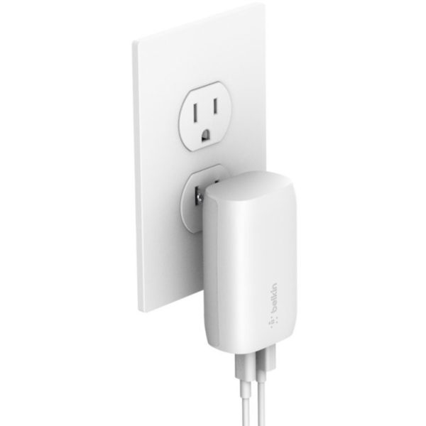 Belkin 37W Portable Dual Port USB-C Wall Charger - 1xUSB-A (12W), 1xUSB-C (30W) - Fast Charging - Power Adapter - White - Image 5