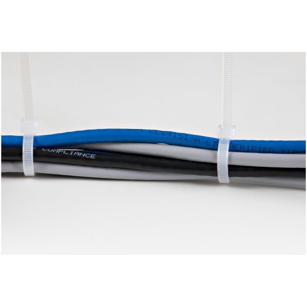 StarTech.com 10"(25cm) Cable Ties, 2-5/8"(68mm) Dia, 50lb(22kg) Tensile Strength, Nylon Self Locking Ties, UL Listed, 1000 Pack, White - Image 4