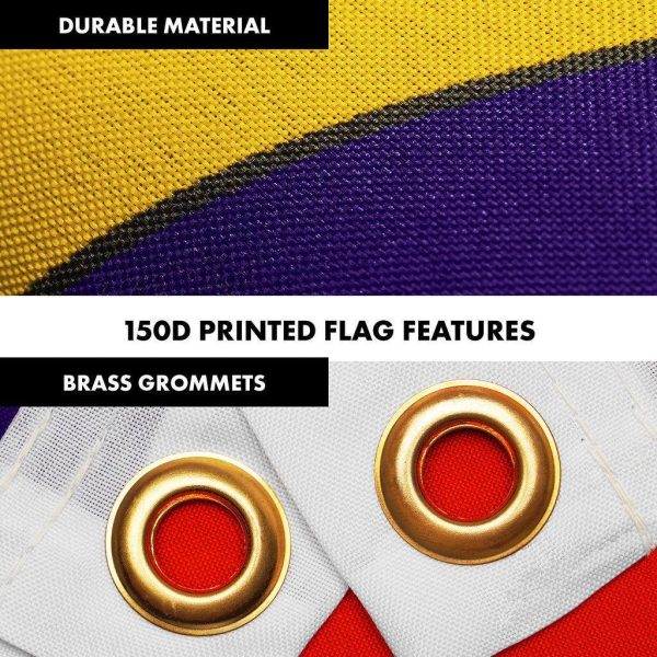 G128 Combo Pack: 6 Ft Tangle Free Spinning Flagpole (Black) & Malaysia Flag 3x5 Ft Printed 150D Polyester, Brass Grommets (Flag Included) Aluminum Flag Pole - Image 4