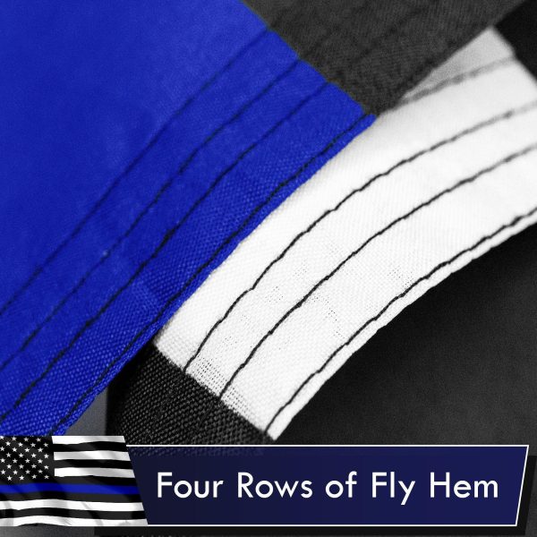 Thin Blue Line Flag 3x5 Ft 5-Pack Printed Polyester By G128 - Image 5