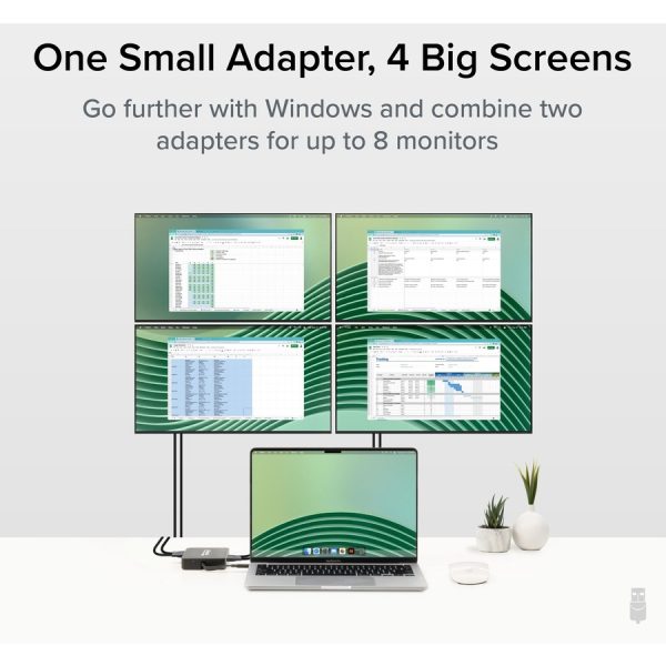 Plugable 4 HDMI Multi Monitor Adapter, USB 3.0 or USB C to HDMI Adapter - Image 3