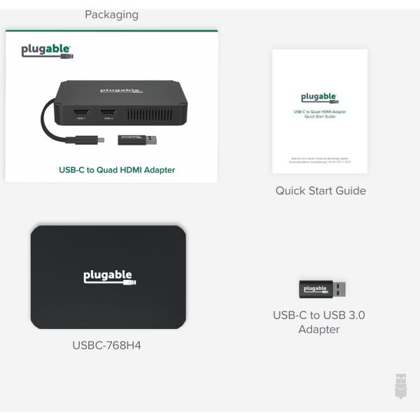 Plugable 4 HDMI Multi Monitor Adapter, USB 3.0 or USB C to HDMI Adapter - Image 7