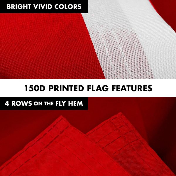 G128 Combo Pack: 5 Ft Tangle Free Aluminum Spinning Flagpole (Black) & Solid Red Color Flag 2x3 Ft, LiteWeave Pro Series Printed 150D Polyester | Pole with Flag Included - Image 5