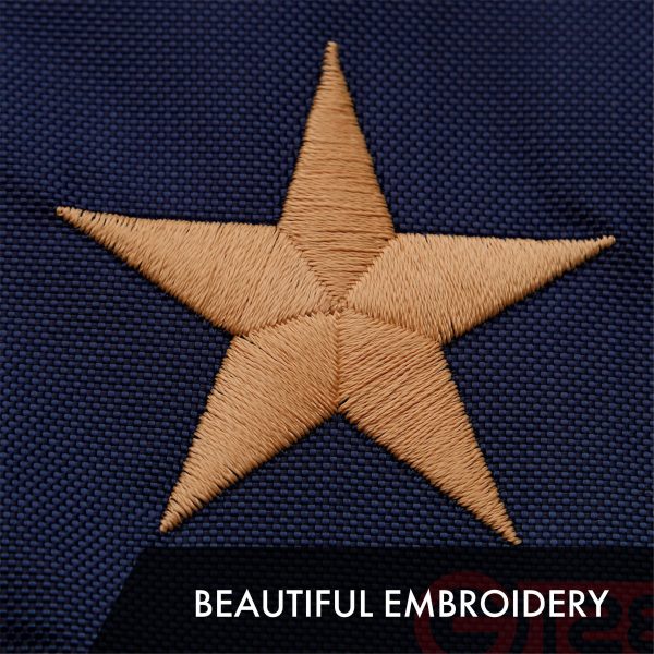 G128 3 Pack: American USA Tea-Stained Flag | 6x10 Ft | ToughWeave Pro Series Embroidered 420D Polyester | Embroidered Stars - Image 3