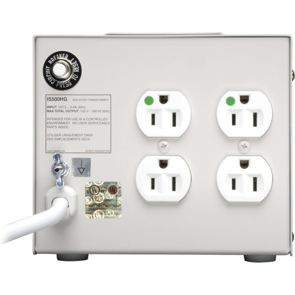 Eaton Tripp Lite Series Isolator Series 120V 500W UL 60601-1 Medical-Grade Isolation Transformer with 4 Hospital-Grade Outlets, TAA - Image 10