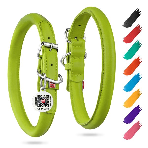 Ultra Soft Rolled Leather Dog Collar for Small Dogs   Soft Padded Dog Collars for Medium Dogs   Puppy Collars for Large Breed Dogs   Male and Female Dog Collar