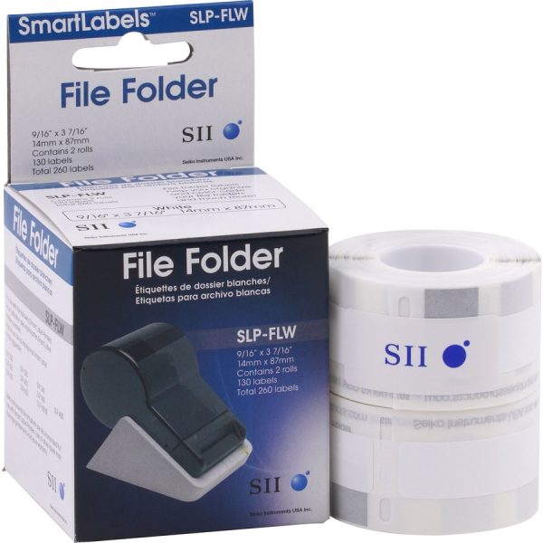 Seiko SLP-FLB White/Blue File Folder Labels - Image 2