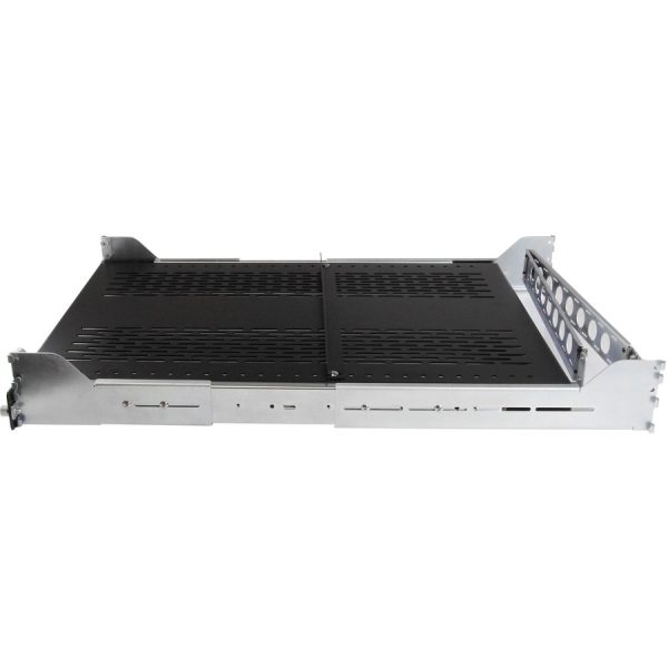 StarTech.com 2U Vented Sliding Rack Shelf w/ Cable Management Arm & 27.7 to 31.6in Adjustable Mounting Depth - 110lbs / 50kg - 24in Deep - Image 2