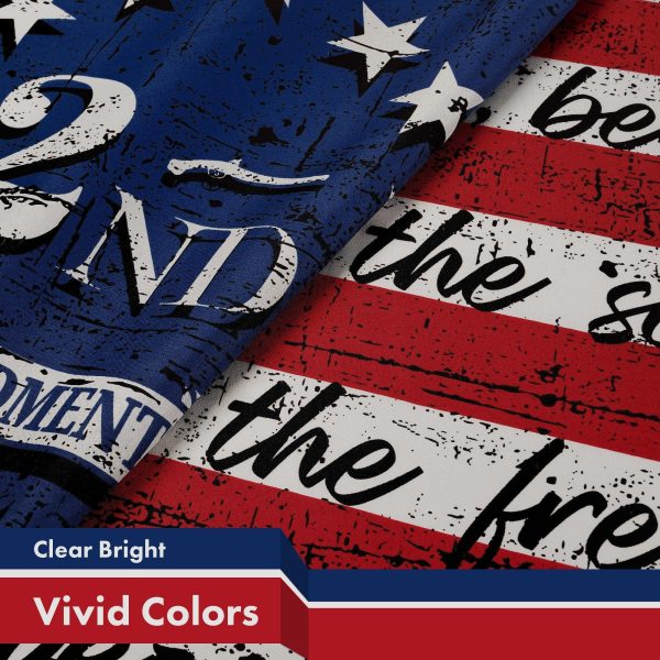 G128 5 Pack: 2nd Amendment American Flag | 3x5 Ft | LiteWeave Pro Series Printed 150D Poly | Historical Flag, Indoor/Outdoor, Vibrant Colors, Brass Grommets, Thicker and More Durable Than 100D 75D - Image 3