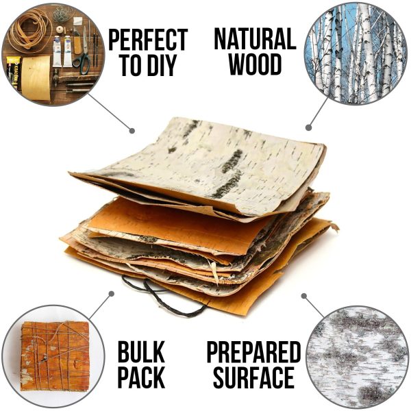 Unfinished Wood Crafts Natural Birch Bark Sheets 12  x 12  12 pcs   White Birch Tree Wall Art Projects to Make Your Own Birch Picture Frames Farmhouse Wall Decorations - Image 4