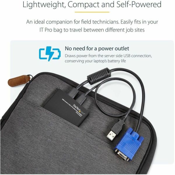 StarTech.com KVM Console to USB 2.0 Portable Laptop Crash Cart Adapter, Compact Notebook/Netbook KVM to USB Portable KVM Console, TAA - Image 6
