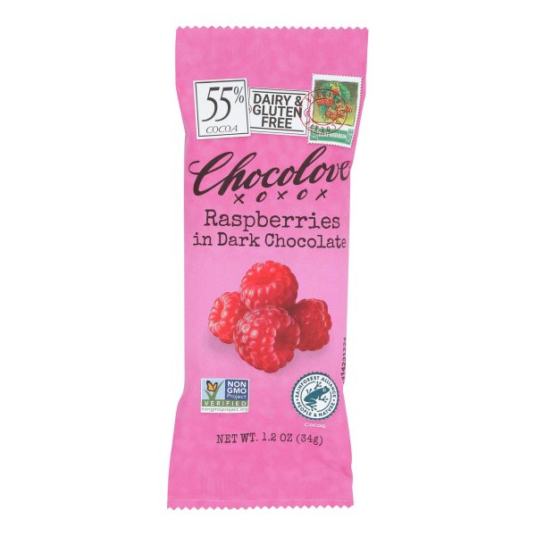 Chocolove Xoxox - Premium Chocolate Bar - Dark Chocolate - Raspberries - Mini - 1.2 oz Bars - Case of 12 - Image 3