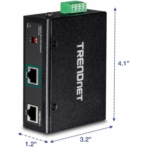 TRENDnet Industrial Gigabit UPoE Splitter, Dual DC Power Outputs, DIN-Rail or Wall-Mountable, Adjustable Voltage Output, TI-SG104 - Image 7