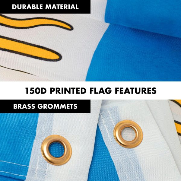 G128 Combo Pack: 6 Feet Tangle Free Spinning Flagpole (Silver) Argentina Argentinian Flag 3x5 ft Printed 150D Brass Grommets (Flag Included) Aluminum Flag Pole - Image 4