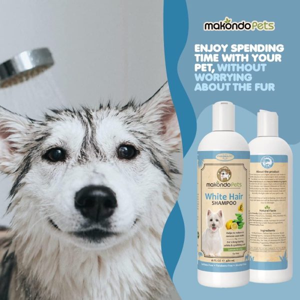 Dog Whitening Shampoo– for Dogs with White Light Colored Hair Coat Fur–White Haired Pets Shampoo for Itching Dry Sensitive Skin. Non Toxic Formula - Image 7