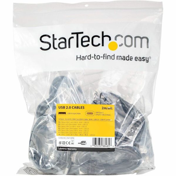 StarTech.com 2 m / 6.6 ft. USB to USB C Cable - 10-Pack USB A to C Cables - USB-IF Certified - USB 2.0 Charging Cables (USB2AC2M10PK) - Image 5