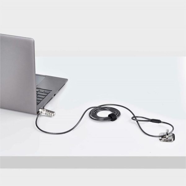 StarTech.com Slim Lock Noble Wedge® Slot Compatible, 6.6ft (2m) Combination Locking Cable, Desk Anti-Theft Security For Laptop/Notebook - Image 6
